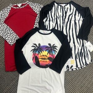 Ladies NWT 3 LuLaRoe Randy Tees size XXS